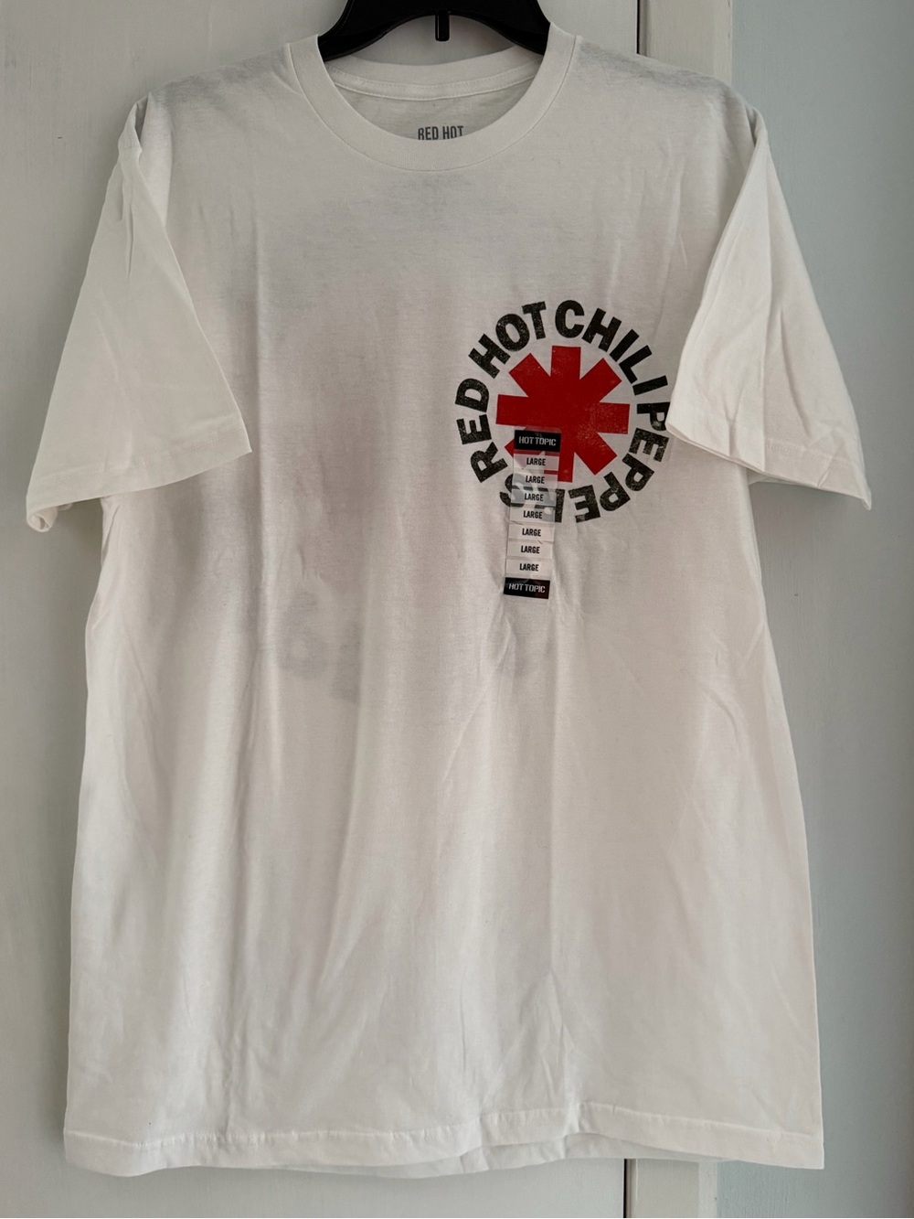 Hot Topic White Red Hot Chili Peppers Graphic Tee
